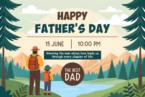 Happy Father's Day Design Template - Vintage Outdoor Adventure Style