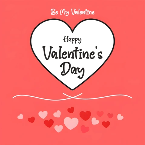Valentine's Day Heart Design Template for Greeting Cards