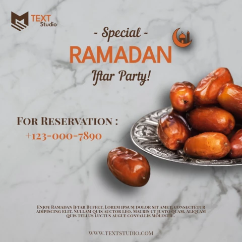 Grey And White Ramadan Iftar Party Instagram Post