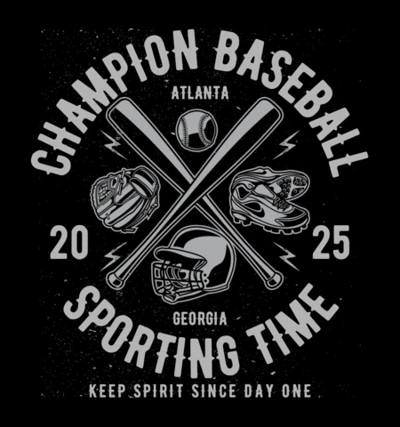 Champion Baseball T-Shirt Design Template
