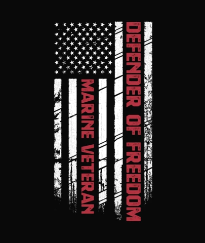 Marine Veteran Defender Usa T-Shirt Design Template