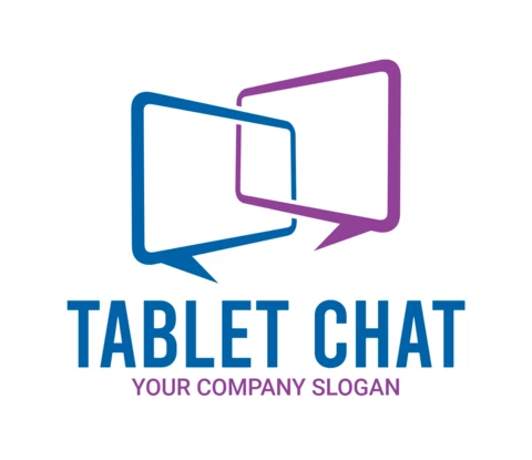Modèle de logo pour le chat sur tablette