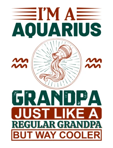Modèle de design rétro pour les vêtements personnalisés, aquarius grandpa