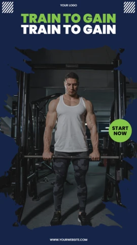 Train To Gain Gym Instagram Story Post Design Template