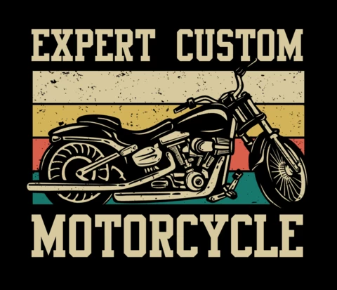 Expert Custom Motorcycle Vintage T-shirt Design Template