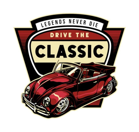 Modello di progettazione distintivo per auto d'epoca