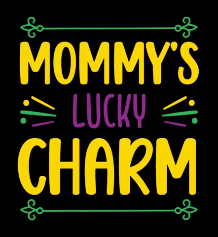 Modèle de conception typographique ludique pour "le porte-bonheur de la maman"