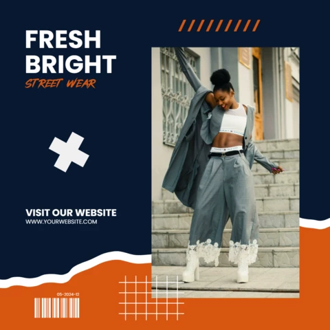 Modern Fashion Street Style Social Media Post Design Template