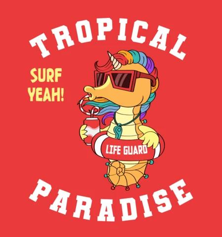 Tropical Paradise Surf Design Template for Fun Summer Vibes