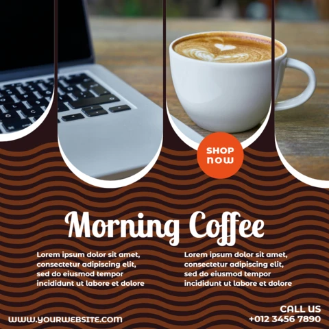 Morning Coffee Social Media Post Design Template