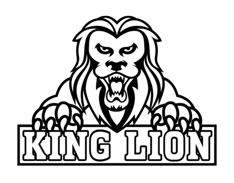Lion King Logo Design Template Black