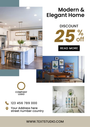 Modern Elegant Home Design Template for Promotional Flyer