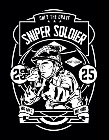 Sniper Soldier T-shirt Design Template