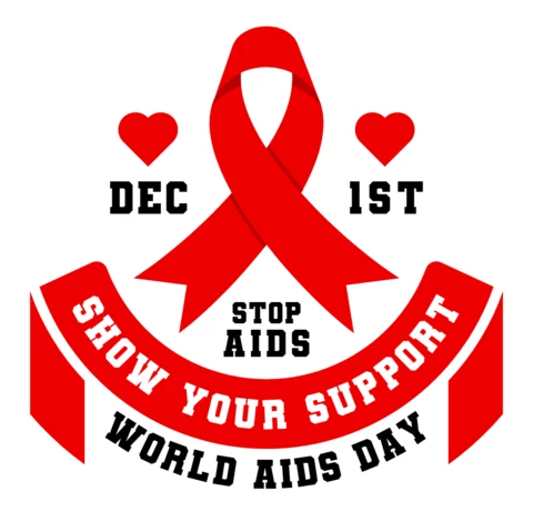 World Aids Day Badge Logo Design Template