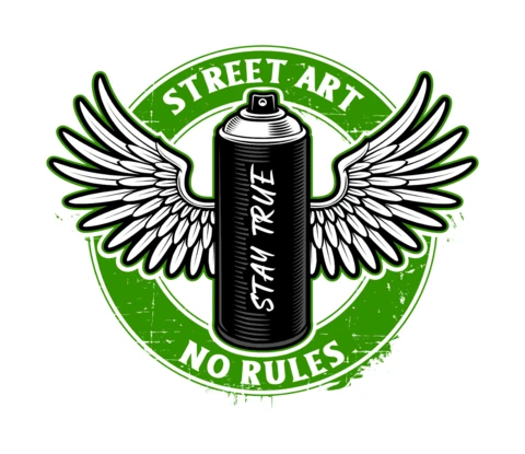 Graffiti Spray Can With Wings T-Shirt Design Template