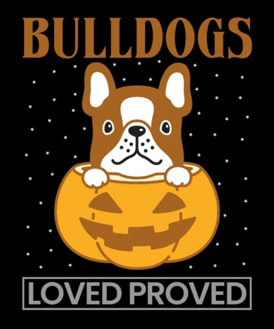 Verspielte Bulldogge Halloween Designvorlage für individuelle Kleidung