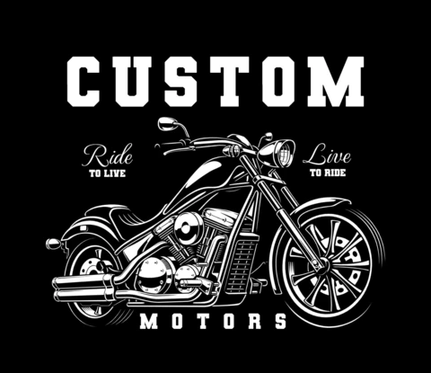 Vintage Custom Motorcycle T-Shirt Design Template