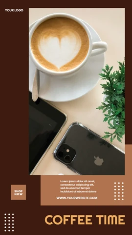 Coffee time promotional instagram story post design template