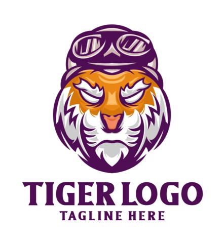 Plantilla de diseño de logotipo de tigre
