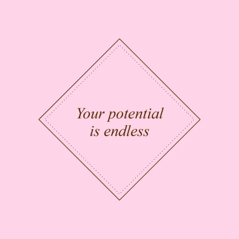 Jouw potentieel is eindeloos citaat instagram post ontwerp sjabloon