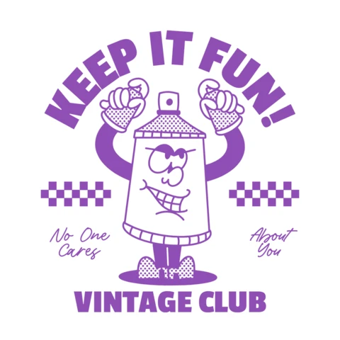 Vintage Club Design Template: Fun and Playful Graffiti Style