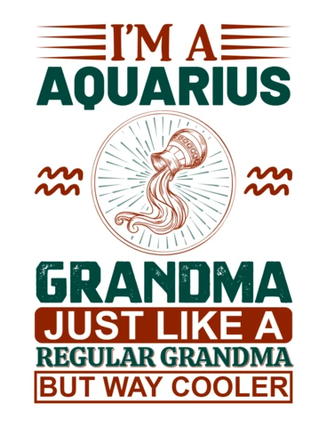 Modèle de conception d'une grand-mère aquarius - style graphique amusant et ludique