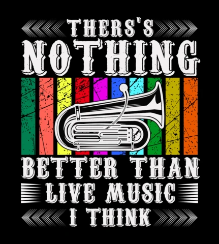 Vintage Music Quote Design Template with Colorful Stripes