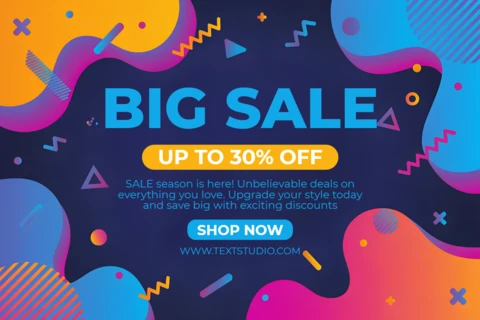 Vibrant Sale Announcement Template with Bold Typography for Promotional Flyers
