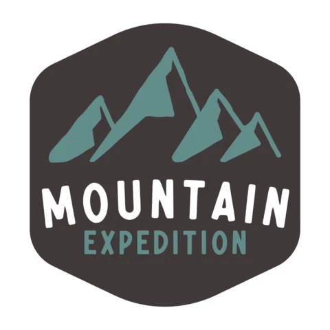 Modello di badge per spedizione in montagna