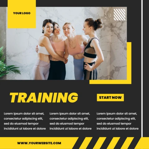 Training Lifestyle Gym Instagram Post Design Template