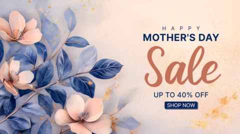 Elegante plantilla de venta floral para el día de la madre con diseño de colores suaves