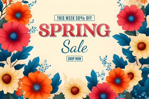 Vibrant Floral Spring Sale Template Design for Seasonal Promotions