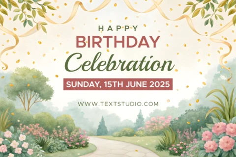 Floral Garden Birthday Celebration Template Design – Editable & Customizable
