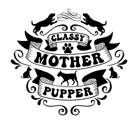 Modèle de t-shirt noir moderne pour la mère Pupper