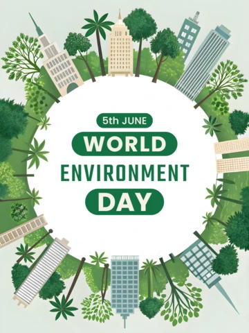 Ecologie rond de stad - ontwerp voor milieu dag bewustwording sjabloon