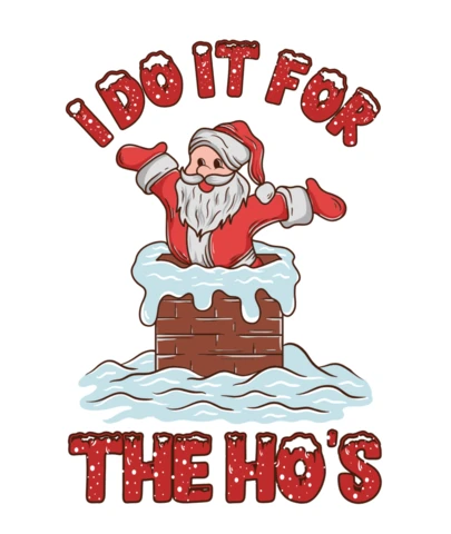 Santa’s Naughty Quip Chimney Humor with Snow-Capped Sass T-Shirt Design Template