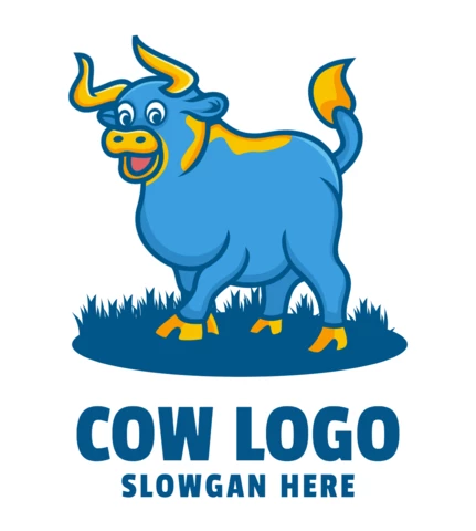 Cute Cow Logo Design Template