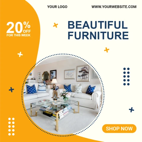Dotted Line Light Instagram Ad Post Design Template