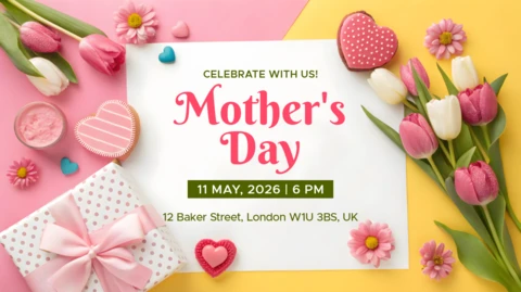 Charming Mother's Day Celebration Template | Floral Design for Editable Invitations