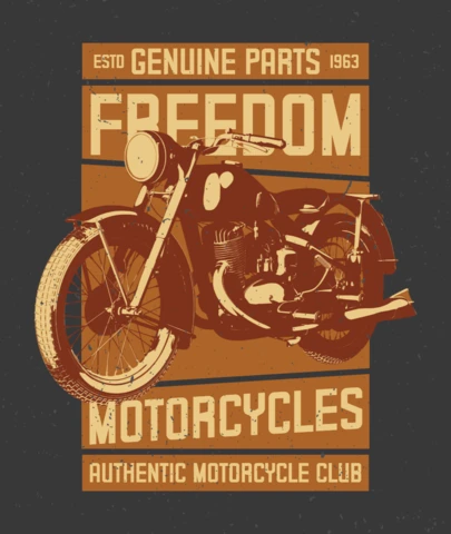 Vintage Motorcycle T-Shirt Design Template