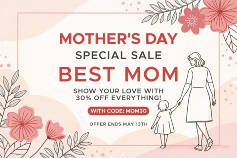 Mother's Day Sale Template | Floral Minimalist Design for Best Mom Promotions
