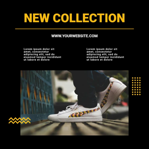 Black And Yellow Streetwear Advertisement Instagram Post Design Template