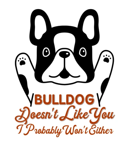 Verspielte Bulldogge Designvorlage mit humorvollem Zitat