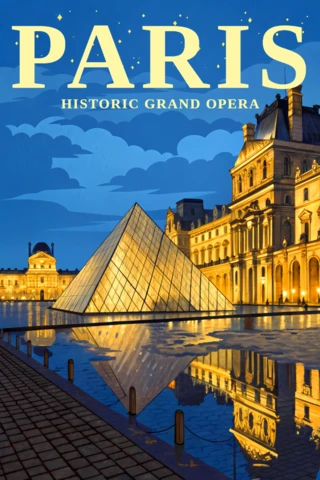 Paris Cityscape Design Template for Travel Posters