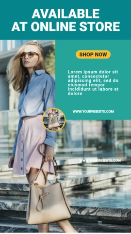 Turquoise Commercial Collage Instagram Story Post Design Template