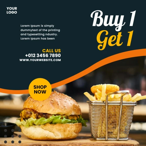 Striking Street Food Promotional Instagram Ad Post Design Template