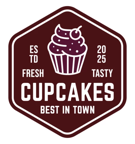 Modelo de design de logotipo de cupcakes frescos e saborosos