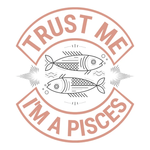 Editable Pisces Design Template with Vintage Style Graphics