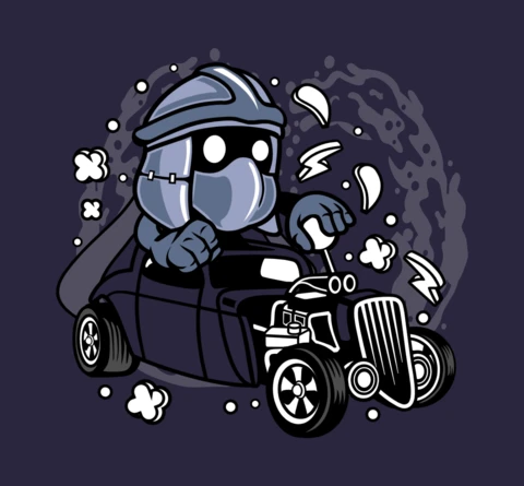 Shredder Hot Rod Pop Culture T-Shirt Design Template