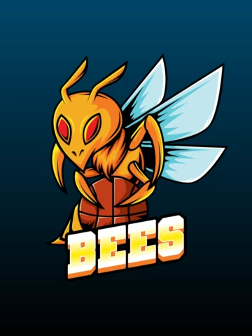 Bees Animal Sport Mascot Team Badge